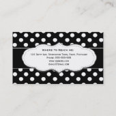 Cartes de visite noirs et blancs de point de polka (Dos)