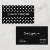 Cartes de visite noirs et blancs de pois (Devant / Derrière)