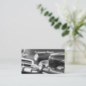 Cartes de visite noirs et blancs de voiture (Debout devant)