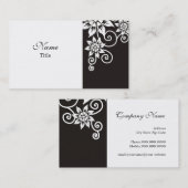 Cartes de visite noirs et blancs élégants (Devant / Derrière)
