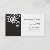 Cartes de visite noirs et blancs élégants (Dos)