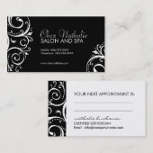 Cartes de visite noirs et blancs élégants (Devant / Derrière)
