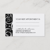 Cartes de visite noirs et blancs élégants (Dos)