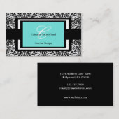 Cartes de visite noirs et blancs modernes (Devant / Derrière)