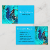 Cartes de visite noirs et bleus de papillon (Devant / Derrière)