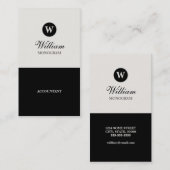 Cartes de visite noirs et crèmes simples de (Devant / Derrière)