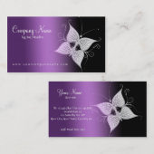 cartes de visite noirs et pourpres de papillon (Devant / Derrière)