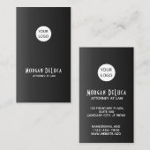Cartes de visite noirs faits sur commande avec la (Devant / Derrière)