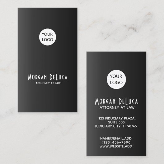 Cartes de visite noirs faits sur commande avec la (Devant / Derrière)