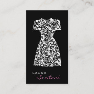 Cartes de visite noirs modernes de couturier