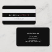 Cartes de visite noirs modernes simples du blanc | (Devant / Derrière)