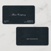 Cartes de visite noirs professionnels de cuir de (Devant / Derrière)