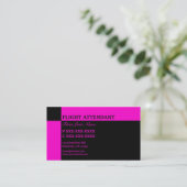 Cartes de visite noirs roses de steward (hôtesse (Debout devant)