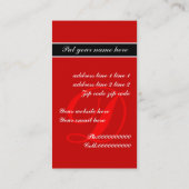 Cartes de visite noirs rouges monogrammes exceptio (Dos)