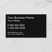 Cartes de visite noirs simples d'avion blanc (Dos)