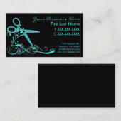 Cartes de visite noirs turquoises de coupe de (Devant / Derrière)