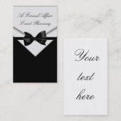 Cartes de visite noirs Tuxedo (Devant / Derrière)