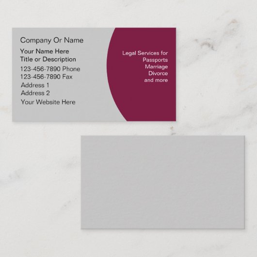 Cartes de visite notaires (Devant / Derrière)