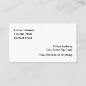 Cartes de visite nutritionniste conseiller diète (Dos)