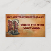 Cartes de visite occidentaux de bottes (Dos)