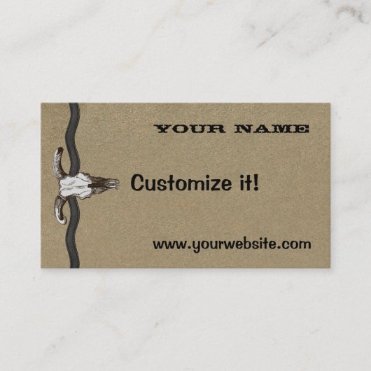 Cartes de visite occidentaux de cuir et de crâne (Devant)