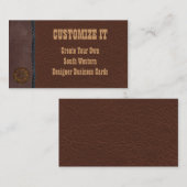 Cartes de visite occidentaux de loup et de cuir (Devant / Derrière)