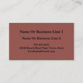 Cartes de visite occidentaux de Taureau de cowboy (Dos)