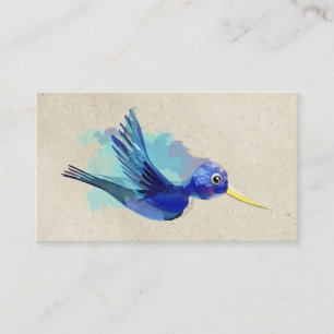 CARTES DE VISITE OISEAU COLIBRI AQUARELLE