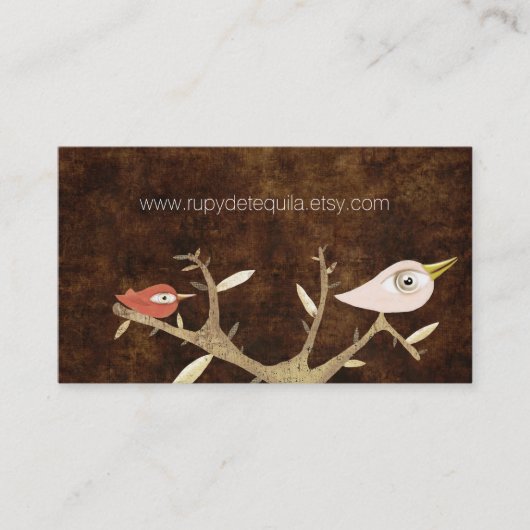 Cartes de visite Oiseaux dans un arbre (Devant)