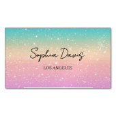 Cartes de visite opale iridescente pastel (devant)