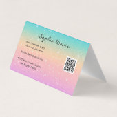 cartes de visite opale iridescente pastel (Dos)