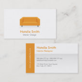 Cartes de visite orange au design intérieur modern (Devant / Derrière)