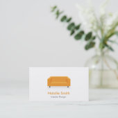 Cartes de visite orange au design intérieur modern (Debout devant)