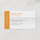 Cartes de visite orange au design intérieur modern (Dos)