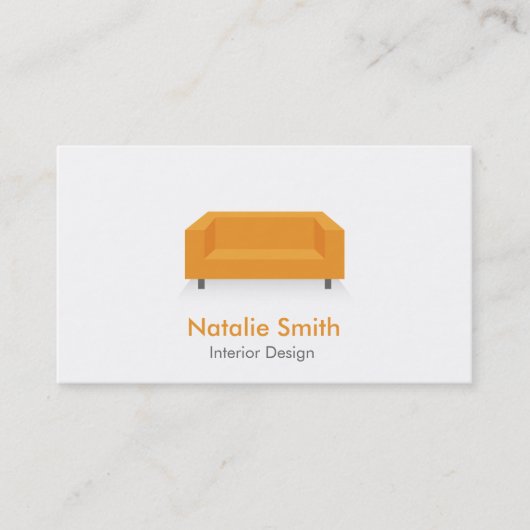 Cartes de visite orange au design intérieur modern (Devant)