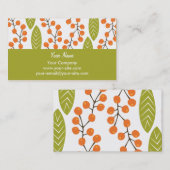 Cartes de visite oranges de baies (Devant / Derrière)