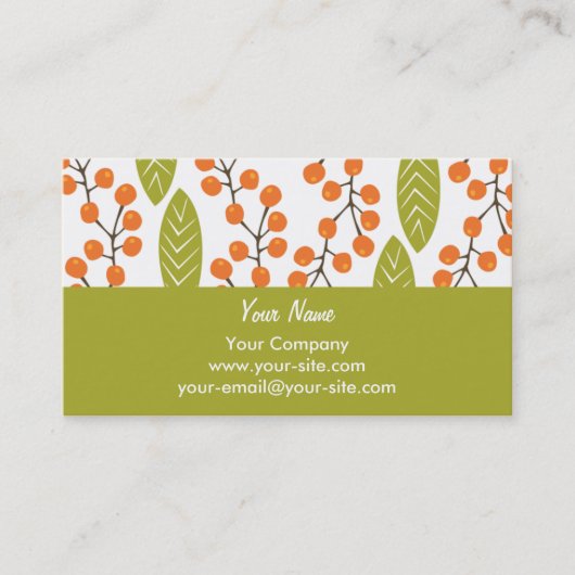 Cartes de visite oranges de baies (Devant)