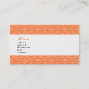 Cartes de visite oranges de damassé