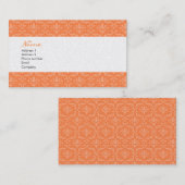 Cartes de visite oranges de damassé (Devant / Derrière)
