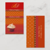 Cartes de visite oranges de petit gâteau de point (Devant / Derrière)