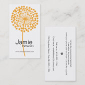 Cartes de visite oranges de verticale de fleur de (Devant / Derrière)