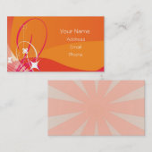 Cartes de visite oranges d'éclat de Sun (Devant / Derrière)