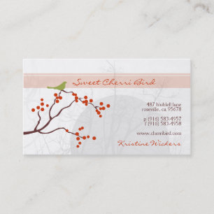 Cartes de visite [oranges] d'oiseau de Cherri