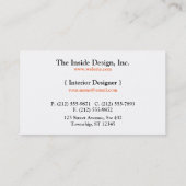 Cartes de visite oranges élégants de Chevron (Dos)