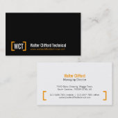 Cartes de visite oranges noirs professionnels (Devant / Derrière)