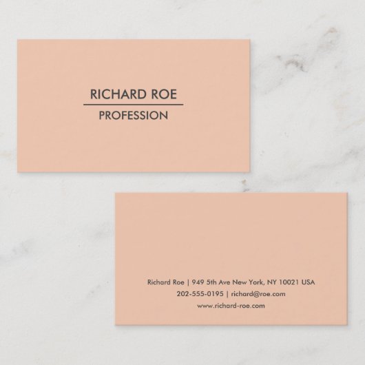 Cartes de visite oranges professionnels simples (Devant / Derrière)