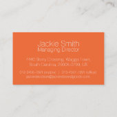 Cartes de visite oranges professionnels simples de (Dos)