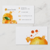 Cartes de visite oranges propres simples de fruit (Devant / Derrière)
