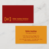 Cartes de visite oranges rouge foncé (Devant / Derrière)