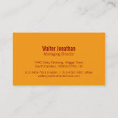 Cartes de visite oranges rouge foncé (Dos)